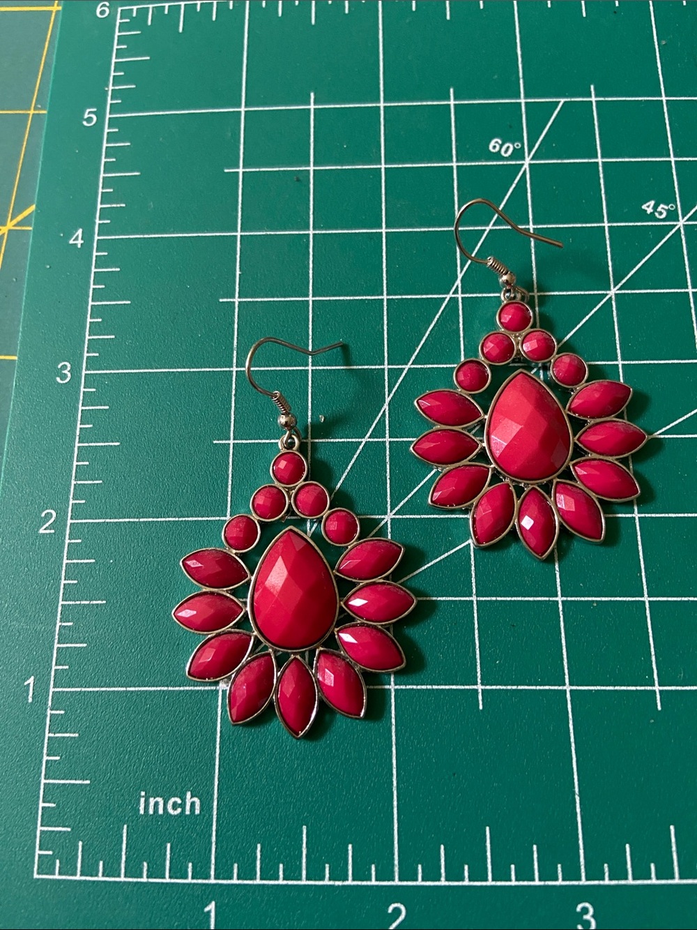 Stylish Women's Pink Teardrop Statement Earrings